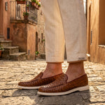 Sorrento | Mocassino Intrecciato in Pelle — Cuoio