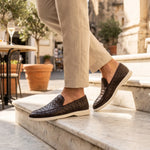 Sorrento | Mocassino Intrecciato in Pelle — Marrone
