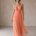 Jessica | Coral Light Long Dress