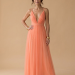 Jessica | Coral Light Long Dress