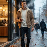 Men's Textured Sherpa Lined Jacket