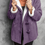 Women’s Hooded Velvet Horn Button Coat