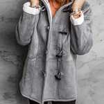 Women’s Hooded Velvet Horn Button Coat