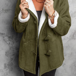 Women’s Hooded Velvet Horn Button Coat