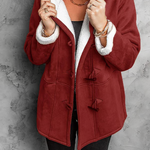 Women’s Hooded Velvet Horn Button Coat