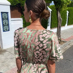 Virginia | Printed Midi Dress in Copper Tones