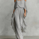 Renata | Gray Fluid Set with Strappy Top and Lightweight Pants