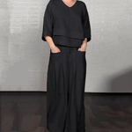 Women's Asymmetric V Neck Two Piece Set