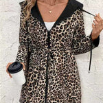 Women's Reversible Leopard Print Hooded Coat