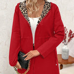 Women's Reversible Leopard Print Hooded Coat