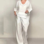 Women's Asymmetric V Neck Two Piece Set