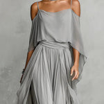Renata | Gray Fluid Set with Strappy Top and Lightweight Pants