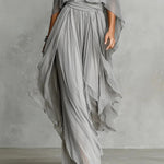 Renata | Gray Fluid Set with Strappy Top and Lightweight Pants