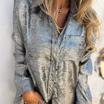 Casual Suede Fashionable Lapel Shirt