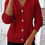 Joyce | Vintage Cable Knit Button Cardigan