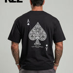 KZZ Men's Ace Of Spades Print Short Sleeve Tee