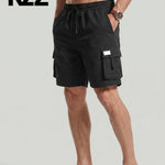 KZZ Men's Plus Size Solid Flap Pocket Cargo Shorts