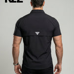 KZZ Men's American-Style Solid Color Shirt