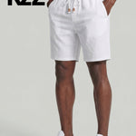 KZZ Men's Linen Casual Elastic Waist Drawstring Summer Beach Pants