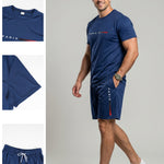 KZZ Men's Paris Letter-Print T-Shirt Set