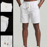 KZZ Men's Linen Casual Elastic Waist Drawstring Summer Beach Pants