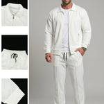 KZZ Men's Stylish Casual Waffle-Knit Business Jacket Suit