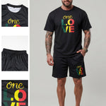 KZZ Men's Printed Two-Piece Set