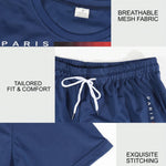 KZZ Men's Paris Letter-Print T-Shirt Set