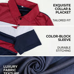 KZZ Men's Colorblock Short Sleeve Polo Shirt