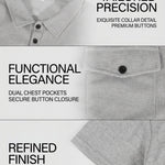 KZZ Men's Business-Casual Athletic-Style Waffle-Knit Solid-Color Short-Sleeve Polo Shirt
