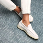 Classico | Mocassino Camoscio — Bianco Perla