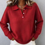Marvelle™ | Chic Polo Hooded Knit Sweater