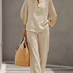 Maribel | Set with Batwing Sleeves and Wide Pants
