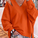 Carmen | Oversized Sweatshirt with V-Neck and Asymmetrical Cut