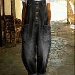 Brooke Sullivan | Wide Leg Denim Overall Jumpsuit For Women