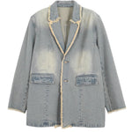 Dionne™ | Vintage-Style Oversized Blazer with Raw Edges