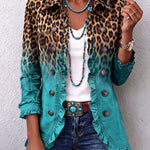 Cassandra | Leopard Print Blazer with Ruffles