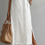 Claire | Robe midi en lin à col mao