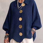Hydrangea | Oversized Cardigan with Gold Buttons