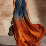 Paula | Halter/V-Neck Gradient Maxi Dress