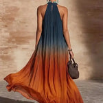 Paula | Halter/V-Neck Gradient Maxi Dress