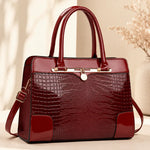 Lucia | Croc-Embossed Satchel Handbag