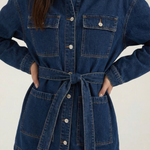 Alice denim jacket with adjustable belt