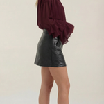 Alma sheer top with mock high neck