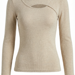 Long-sleeved knit top with Barbara-style slits
