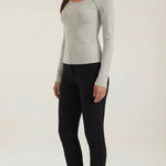 Long-sleeved knit top with Barbara-style slits