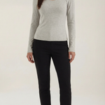 Long-sleeved knit top with Barbara-style slits