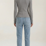 Long-sleeved knit top with Barbara-style slits
