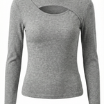 Long-sleeved knit top with Barbara-style slits
