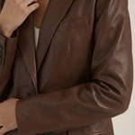 Catherine Oversized Leather Blazer
